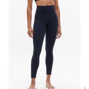 Athleta Navy Blue Salutation Stash Pocket 7/8 Leggings Small Women